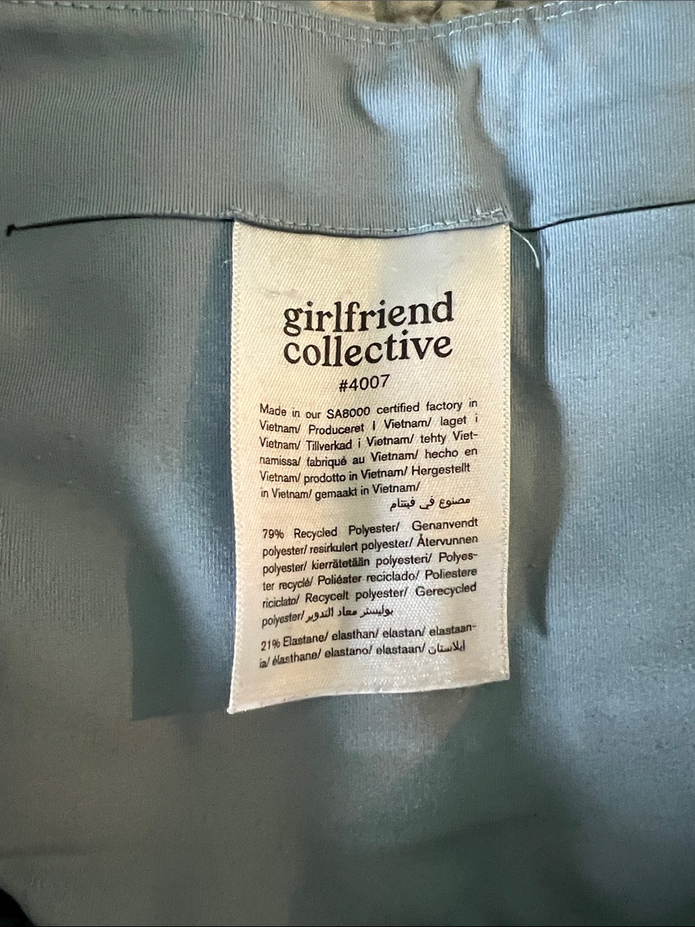 girlfriend collective high rise compressive Dusty Blue High-Waist Leggings - Picture 3 of 8